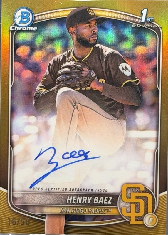 2025 Bowman Chrome #CPA-HBA Prospect Auto - Gold Refractor /50 (1st)