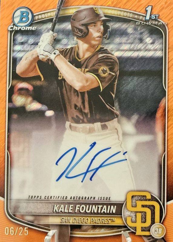 2025 Bowman Chrome #CPA-KFO Prospect Auto - Orange Shimmer Refractor /25 (1st)