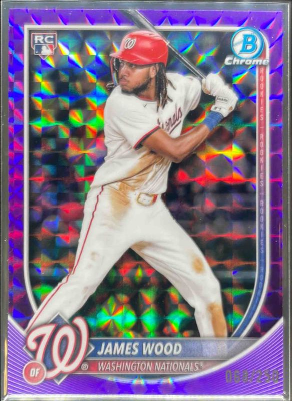 James Wood 2025 Bowman Chrome #29 Purple Geometric Refractor /250 Rookie RAW