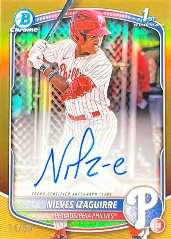 2025 Bowman Chrome #CPA-NI Prospect Auto - Gold Refractor /50 (1st)