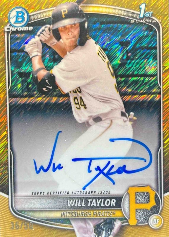 2025 Bowman Chrome #CPA-WT Prospect Auto - Gold Shimmer Refractor /50 (1st)
