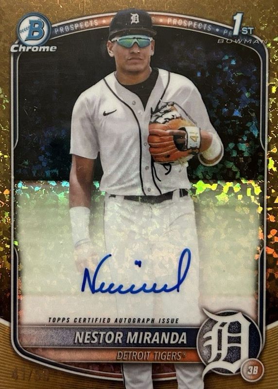Nestor Miranda 2025 Bowman Chrome #CPA-NM Prospect Auto - Gold Refractor /50 (1st) RAW