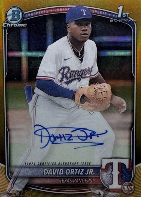 David Ortiz Jr. 2025 Bowman Chrome #CPA-DOR Prospect Auto - Gold