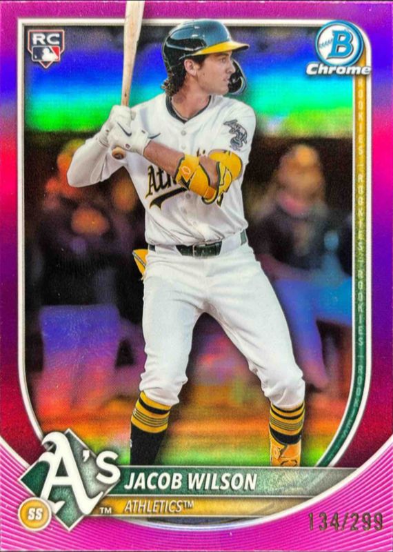 Jacob Wilson 2025 Bowman Chrome #1 Fuchsia Refractor /299 Rookie RAW