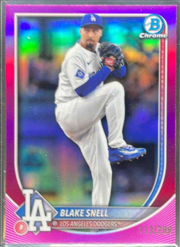Blake Snell 2025 Bowman Chrome #31 Fuchsia Refractor /299 RAW