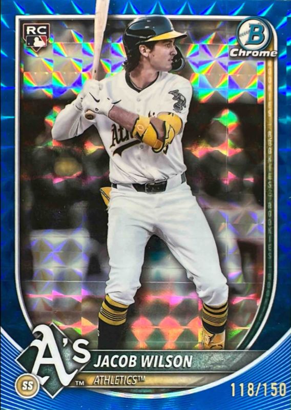 Jacob Wilson 2025 Bowman Chrome #1 Blue Geometric Refractor /150 Rookie RAW