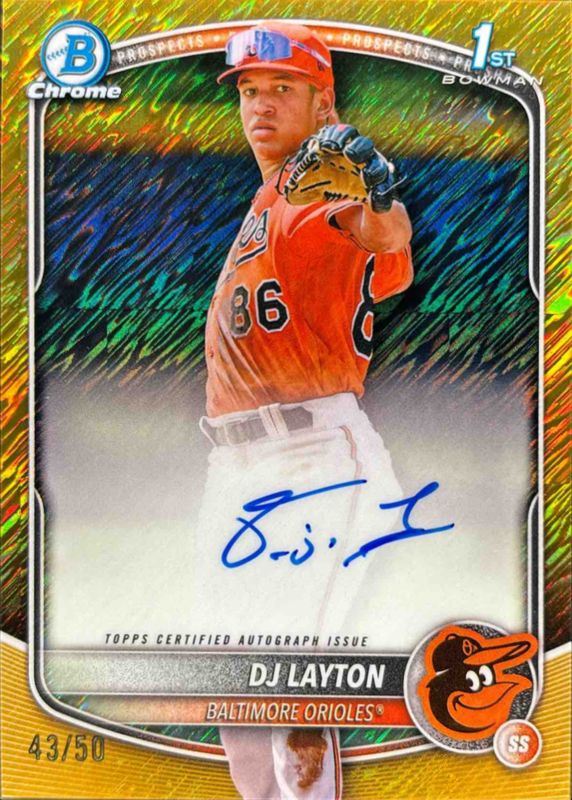 2025 Bowman Chrome #CPA-DL Prospect Auto - Gold Shimmer Refractor /50 (1st)