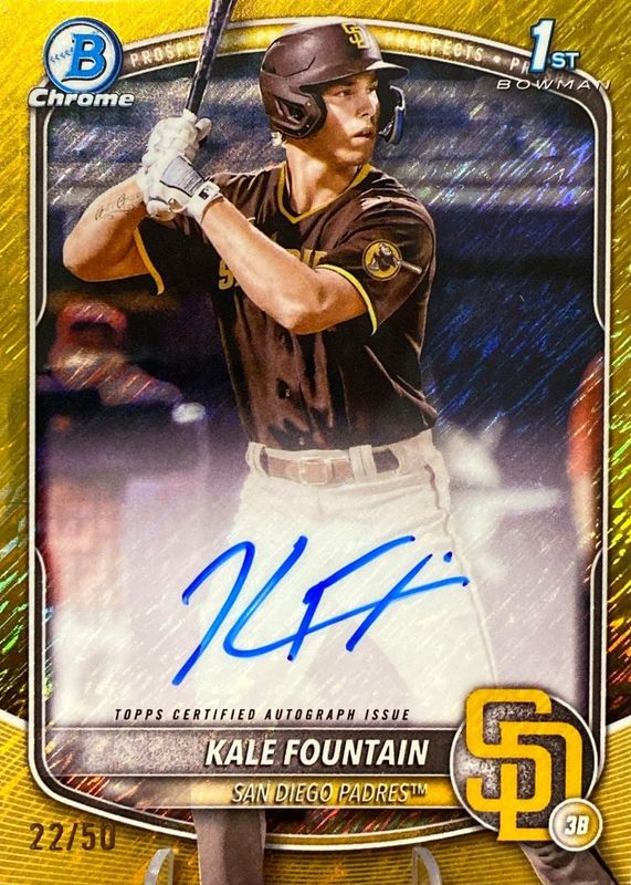 2025 Bowman Chrome #CPA-KFO Prospect Auto - Gold Shimmer Refractor /50 (1st)