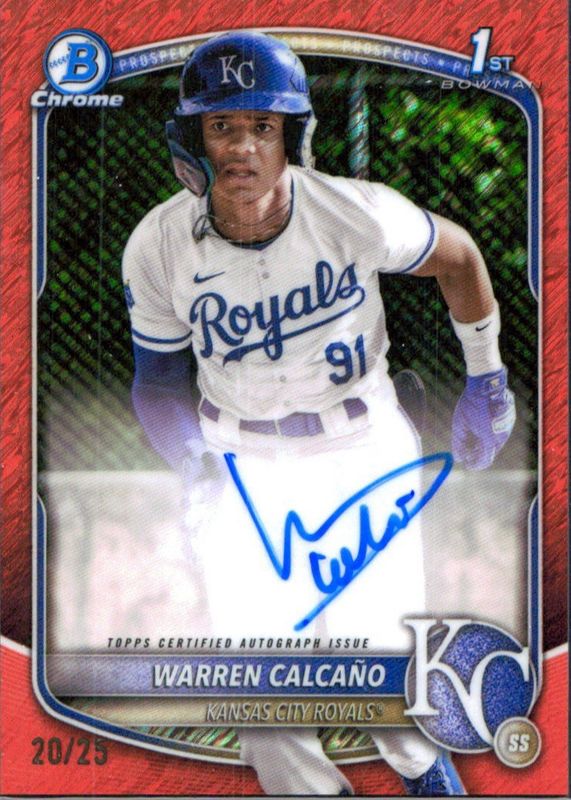 2025 Bowman Chrome #CPA-WC Prospect Auto - Orange Shimmer Refractor /25 (1st)