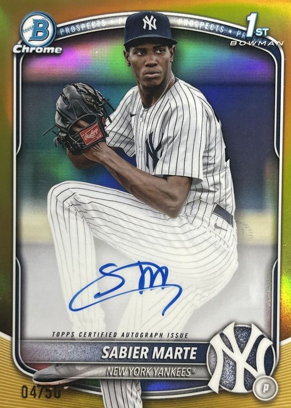 2025 Bowman Chrome #CPA-SM Prospect Auto - Gold Refractor /50 (1st)