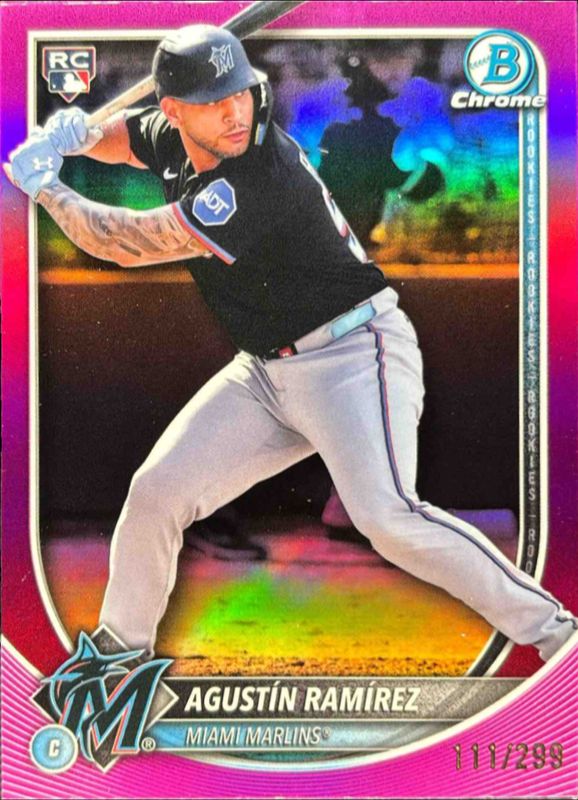 Agustin Ramirez 2025 Bowman Chrome #91 Fuchsia Refractor /299 Rookie RAW