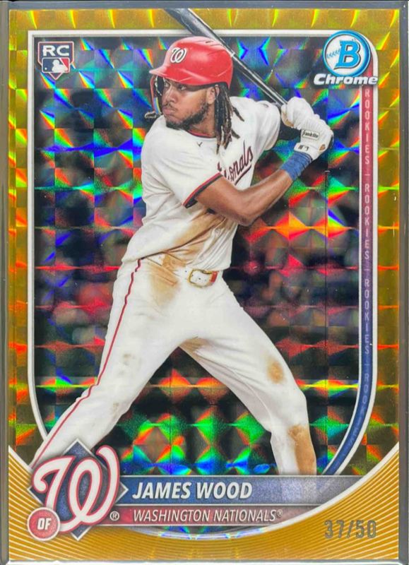 James Wood 2025 Bowman Chrome #29 Gold Geometric Refractor /50 Rookie RAW