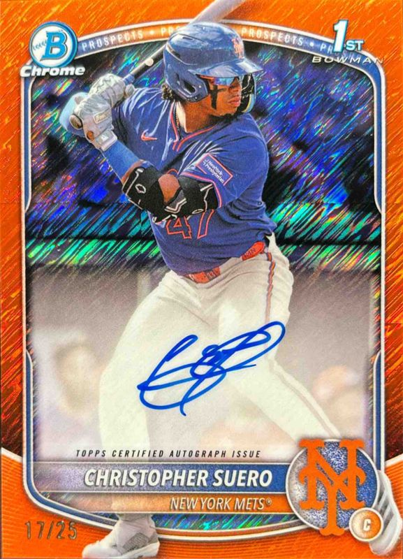 2025 Bowman Chrome #CPA-CSU Prospect Auto - Orange Shimmer Refractor /25 (1st)