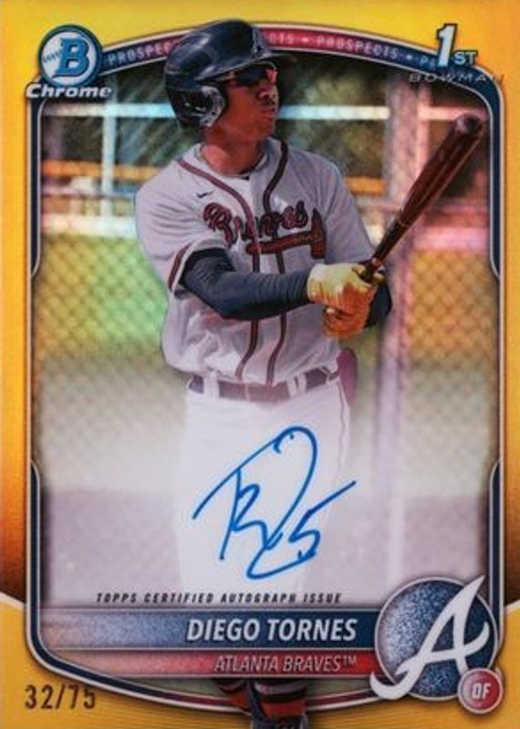 2025 Bowman Chrome #CPA-DT Prospect Auto - Yellow Refractor /75 (1st)
