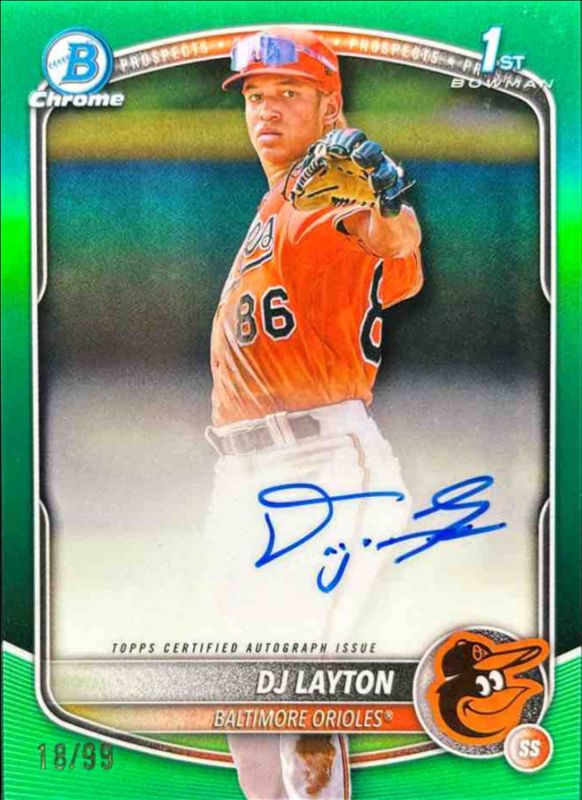 2025 Bowman Chrome #CPA-DL Prospect Auto - Green Refractor /99 (1st)