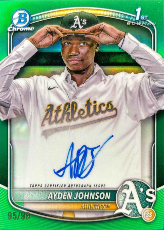 2025 Bowman Chrome #CPA-AJ Prospect Auto - Green Refractor /99 (1st)
