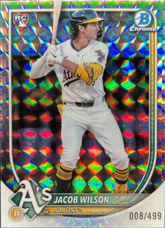 Jacob Wilson 2025 Bowman Chrome #1 Geometric Refractor /499 Rookie RAW