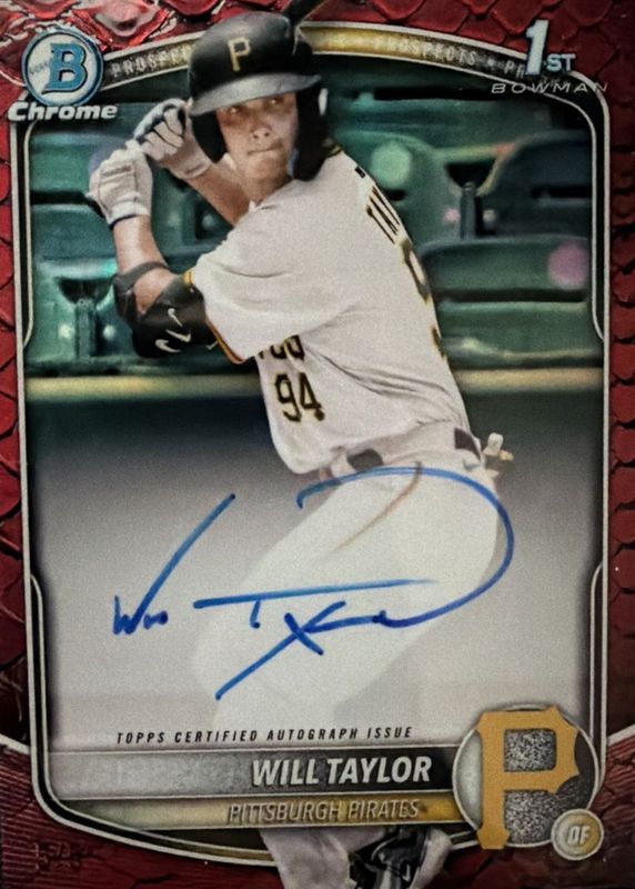 2025 Bowman Chrome #CPA-WT Prospect Auto - Reptilian Red Refractor /5 (1st)