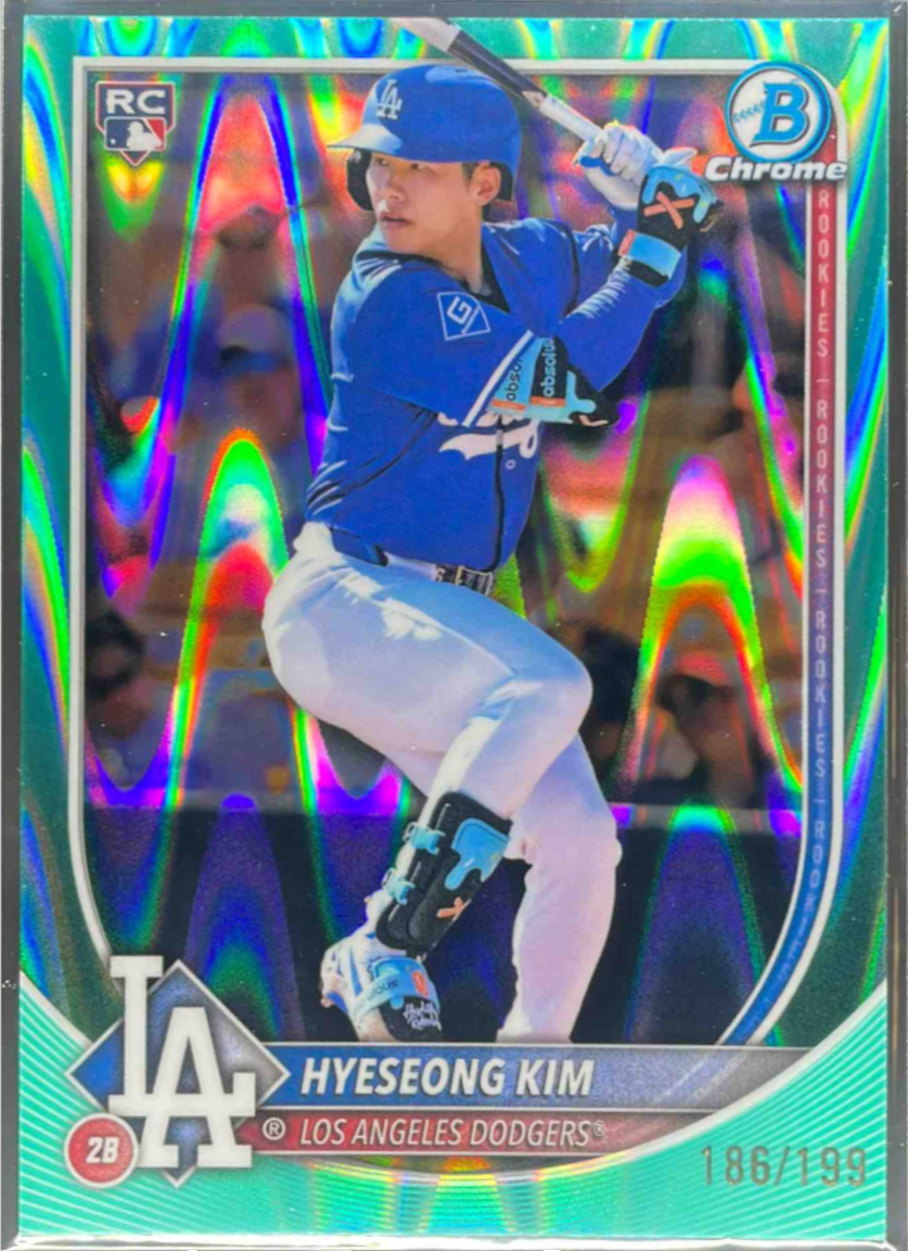 Hyeseong Kim 2025 Bowman Chrome #2 Aqua RayWave Refractor /199 
