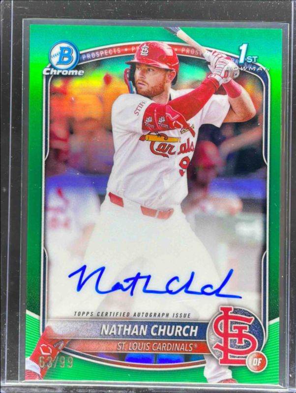 2025 Bowman Chrome #CPA-NCH Prospect Auto - Green Refractor /99 (1st)