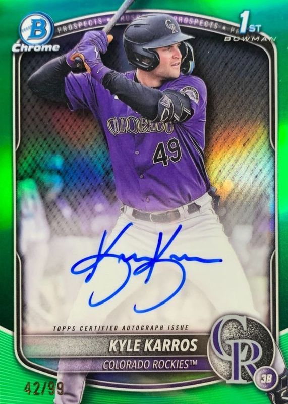 2025 Bowman Chrome #CPA-KK Prospect Auto - Green Refractor /99 (1st)
