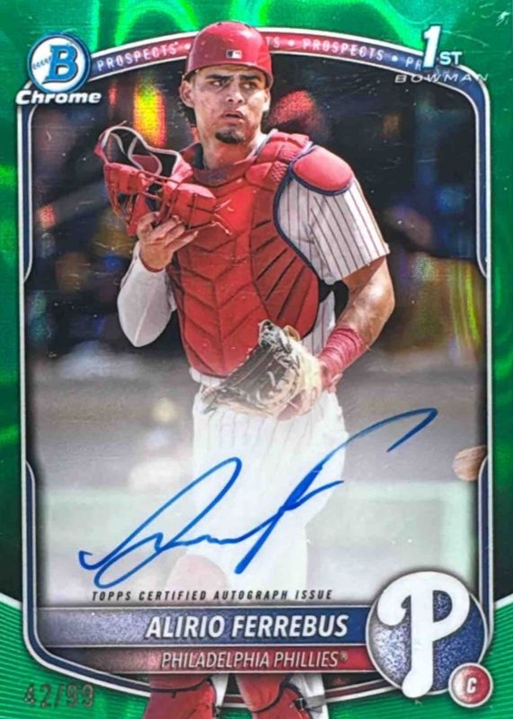 2025 Bowman Chrome #CPA-AF Prospect Auto - Green Lava Refractor /99 (1st)