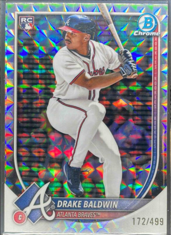 Drake Baldwin 2025 Bowman Chrome #75 Geometric Refractor /499 Rookie RAW