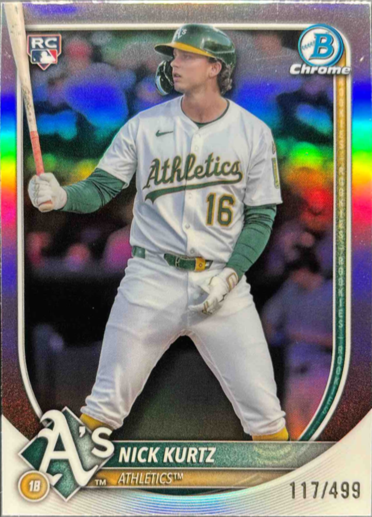 Nick Kurtz 2025 Bowman Chrome #93 Refractor /499 Price Guide