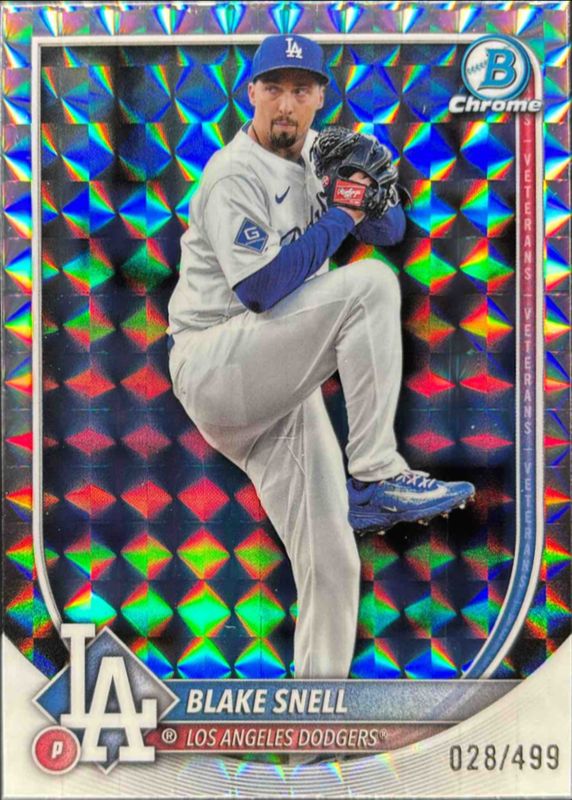 Blake Snell 2025 Bowman Chrome #31 Geometric Refractor /499 RAW
