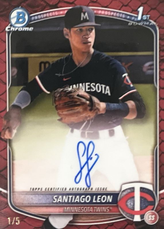 2025 Bowman Chrome #CPA-SL Prospect Auto - Reptilian Red Refractor /5 (1st)