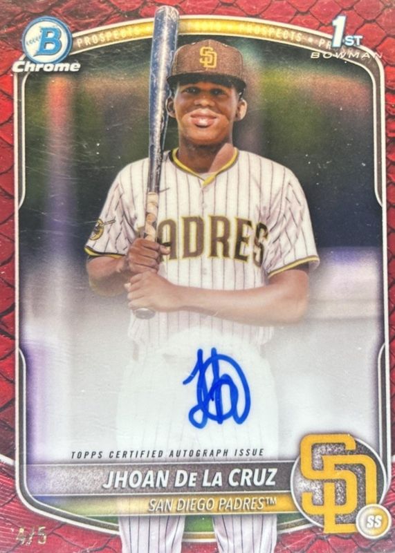 2025 Bowman Chrome #CPA-JDL Prospect Auto - Reptilian Red Refractor /5 (1st)