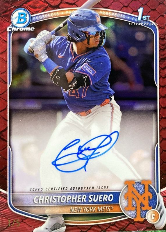 2025 Bowman Chrome #CPA-CSU Prospect Auto - Reptilian Red Refractor /5 (1st)