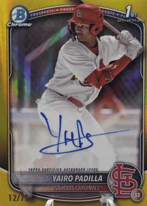 2025 Bowman Chrome #CPA-YP Prospect Auto - Yellow Refractor /75 (1st)
