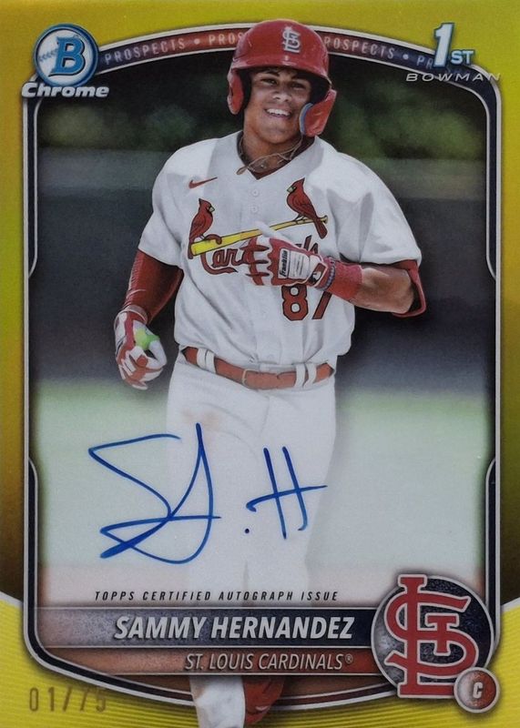 2025 Bowman Chrome #CPA-SH Prospect Auto - Yellow Refractor /75 (1st)