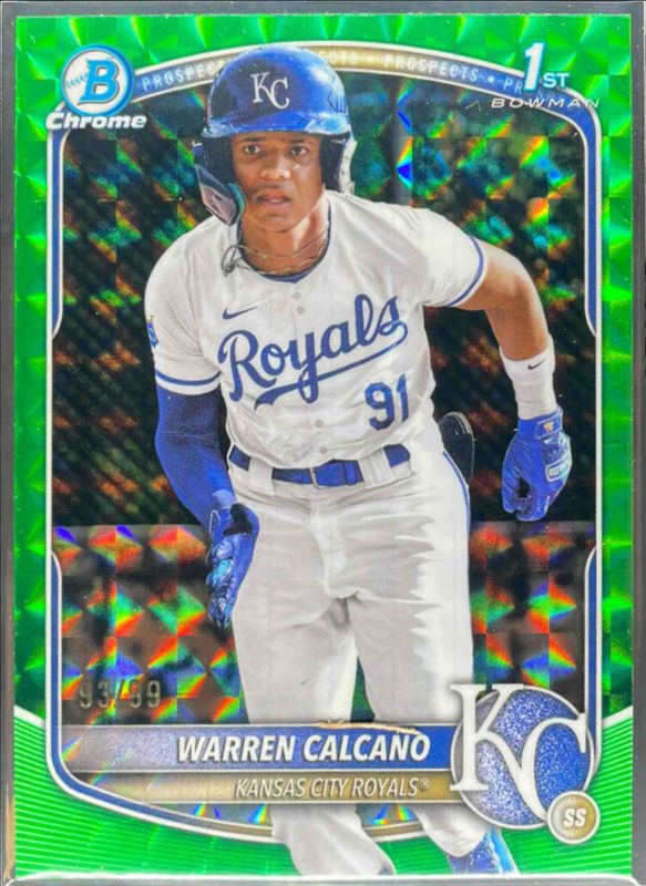 2025 Bowman Chrome #BCP-185 Chrome Prospects - Green Geometric Refractor /125