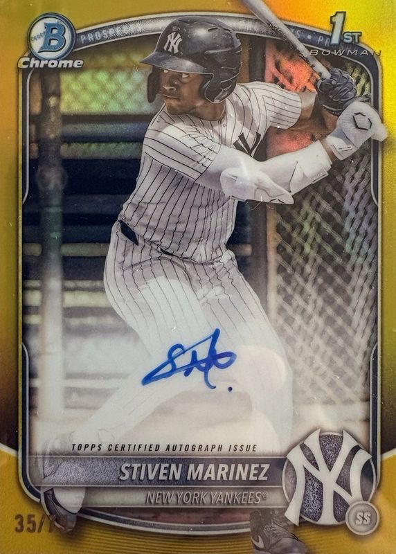 2025 Bowman Chrome #CPA-SMA Prospect Auto - Yellow Refractor /75 (1st)