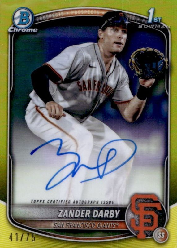 2025 Bowman Chrome #CPA-ZD Prospect Auto - Yellow Refractor /75 (1st)