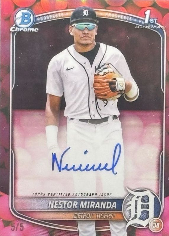 2025 Bowman Chrome #CPA-NM Prospect Auto - Gum Ball Refractor /5 (1st)