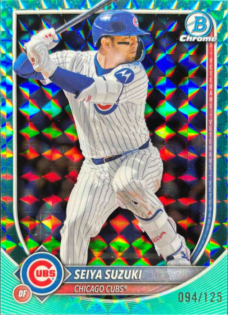 Seiya Suzuki 2025 Bowman Chrome #60 Aqua Geometric Refractor /125