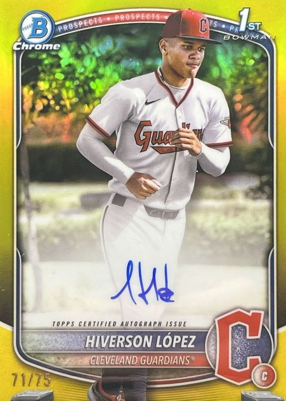 2025 Bowman Chrome #CPA-HL Prospect Auto - Yellow Refractor /75 (1st)