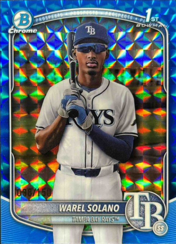 2025 Bowman Chrome #BCP-225 Chrome Prospects - Blue Geometric Refractor /250