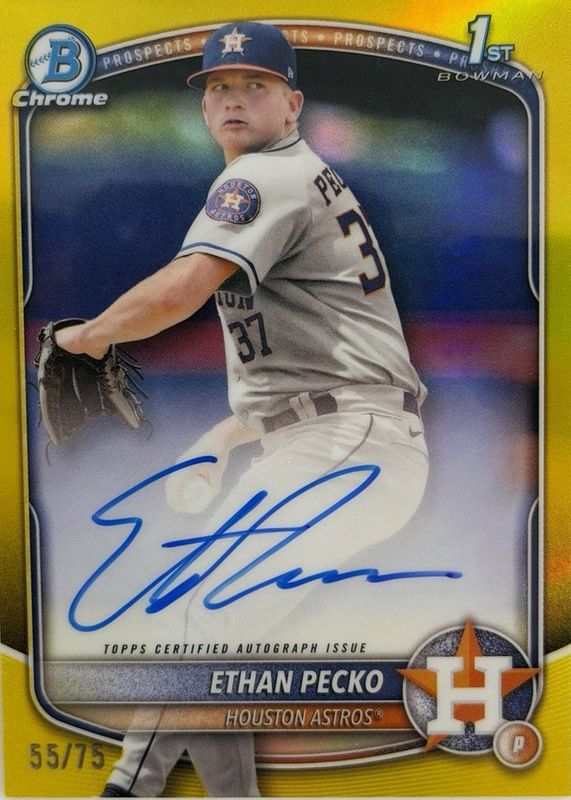 2025 Bowman Chrome #CPA-EPE Prospect Auto - Yellow Refractor /75 (1st)