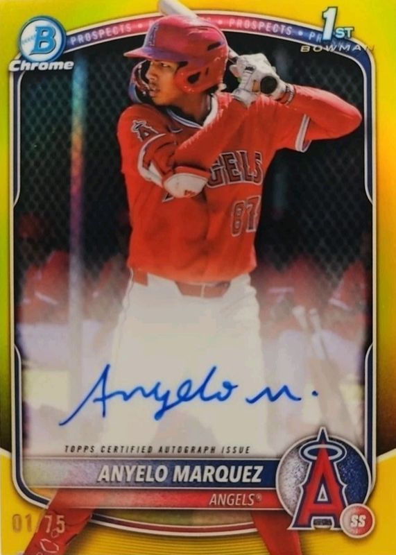 2025 Bowman Chrome #CPA-AM Prospect Auto - Yellow Refractor /75 (1st)