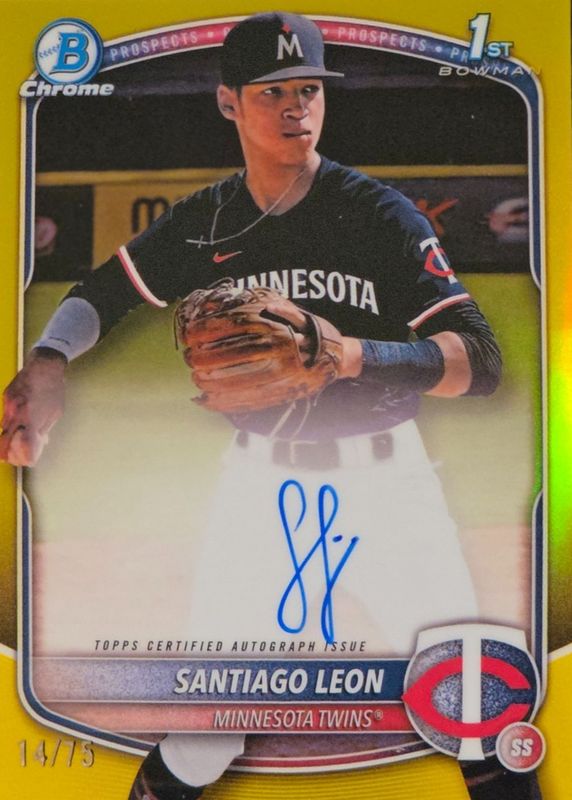 2025 Bowman Chrome #CPA-SL Prospect Auto - Yellow Refractor /75 (1st)