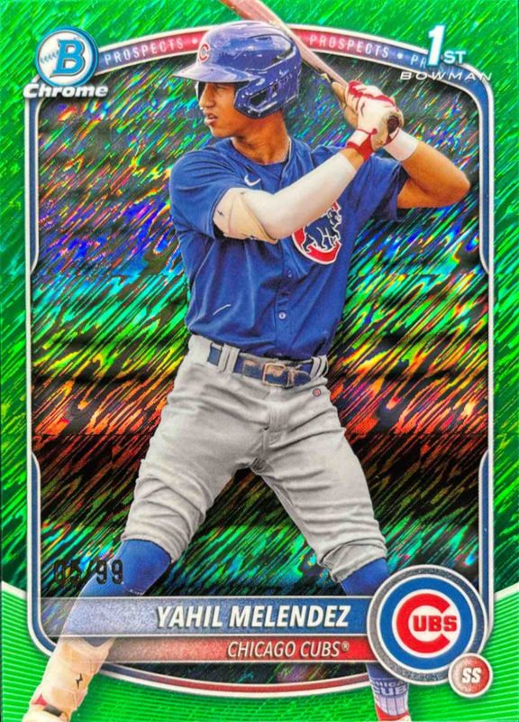 2025 Bowman Chrome #BCP-222 Chrome Prospects - Green Shimmer Refractor /99