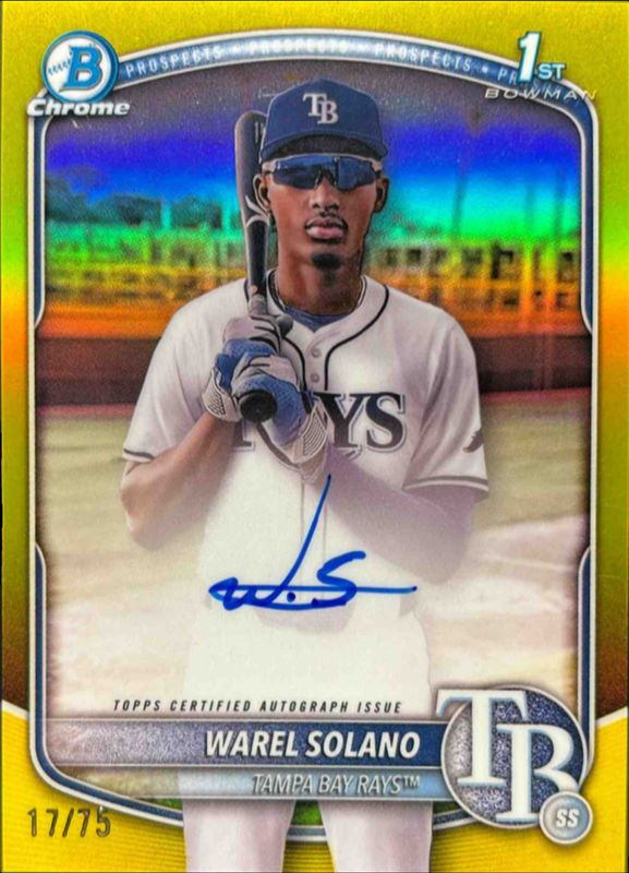 2025 Bowman Chrome #CPA-WS Chrome Prospect Autographs - Yellow Refractor /75