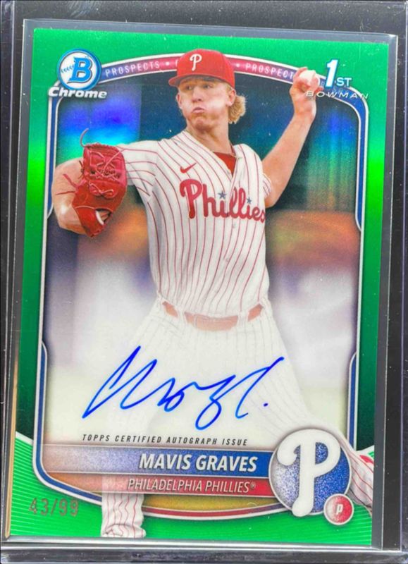 2025 Bowman Chrome #CPA-MG Prospect Auto - Green Refractor /99 (1st)