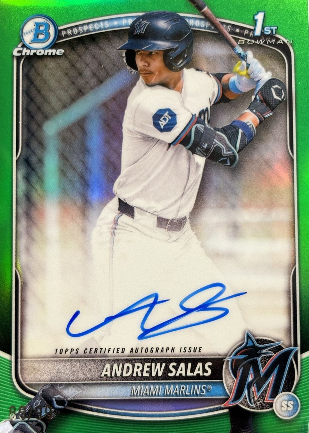 Andrew Salas 2025 Bowman Chrome #CPA-AS Prospect Auto - Green 