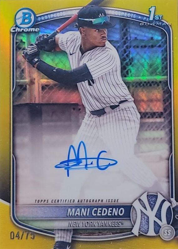 2025 Bowman Chrome #CPA-MCE Prospect Auto - Yellow Refractor /75 (1st)