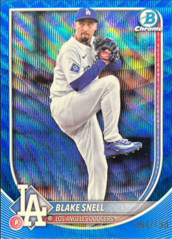Blake Snell 2025 Bowman Chrome #31 Blue Wave Refractor /150 RAW